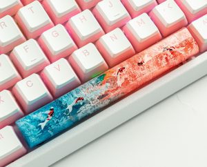 Unique Koi Artisan Keycap 3 Blue coral spacebar 6. 25u