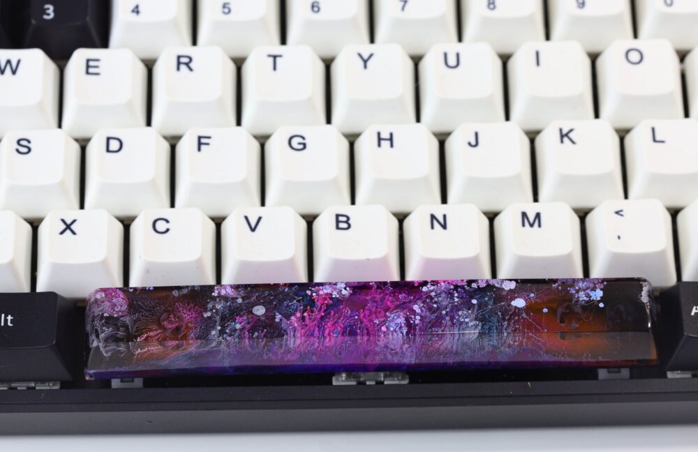 Custom Artisan Spacebar Black and purple keycap
