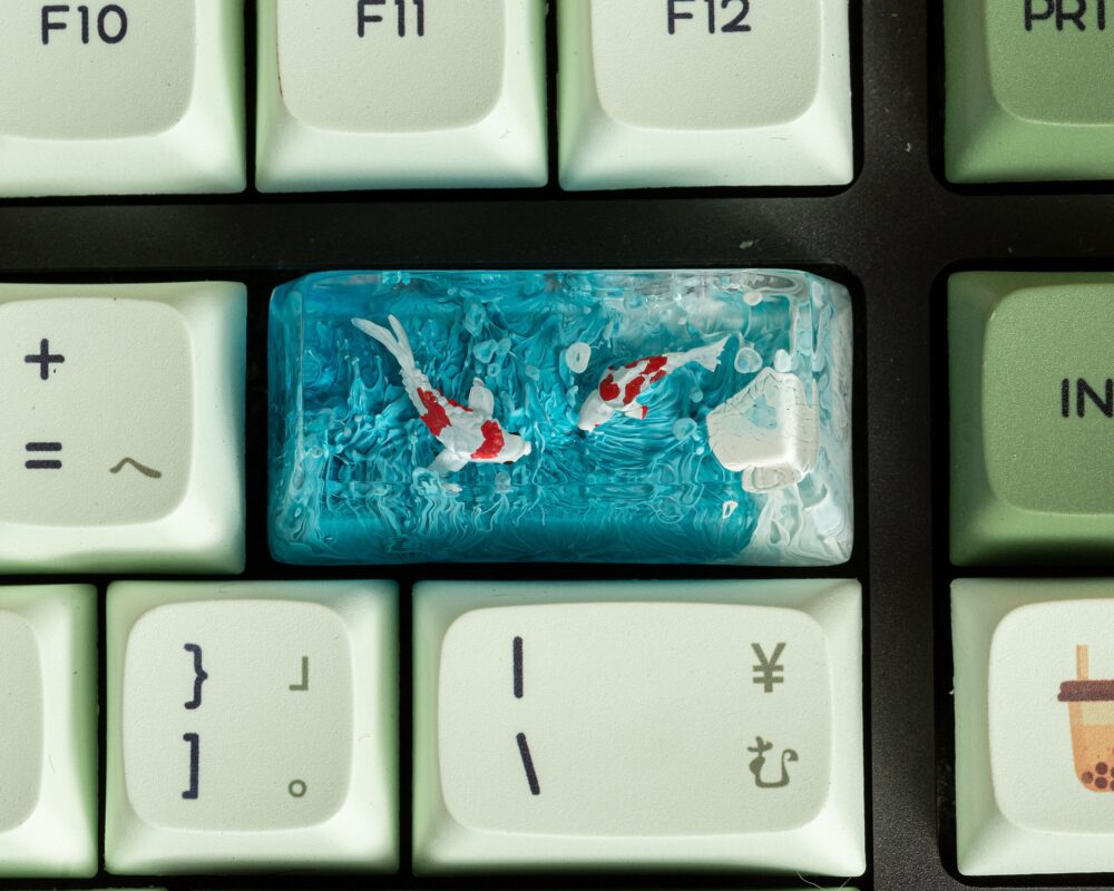 Handmade-Keycap Blue ocean keycap for backspace