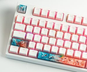 Unique Koi Artisan Keycap 2 Blue coral koi keycap