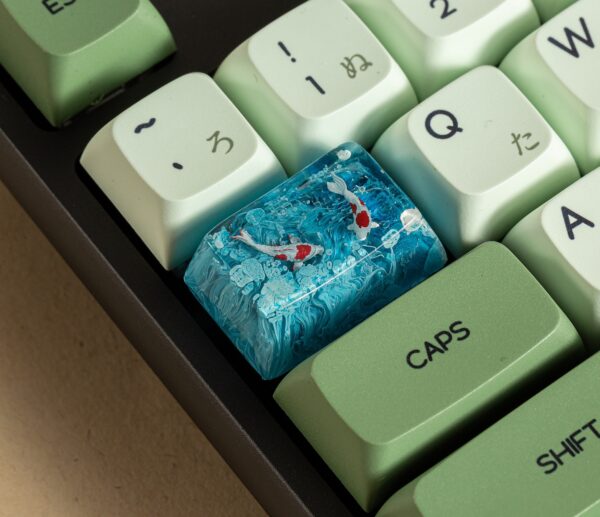 Koi-Resin-Keycap Blue ocean keycap for tab