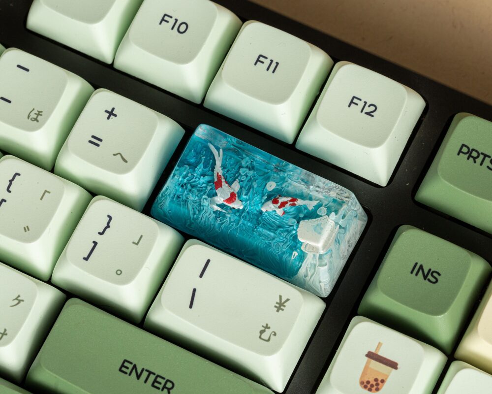 Resin-Keycap Blue ocean keycap for backspace