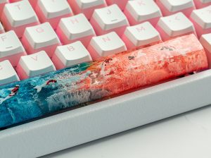 Unique Koi Artisan Keycap 1 Blue coral spacebar