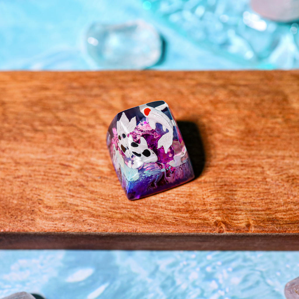 Purple Koi Artisan Keycap 8 Purple Koi Artisan Keycap