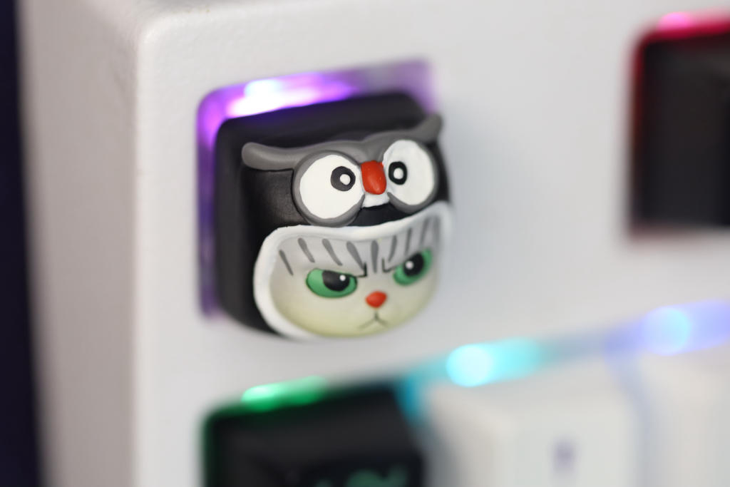 OEM profile Angry cat artisan keycap