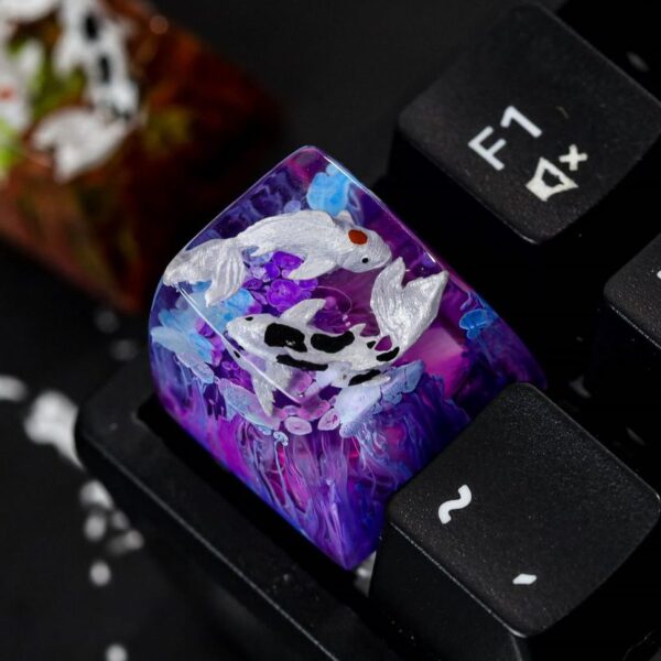 Purple koi keycap