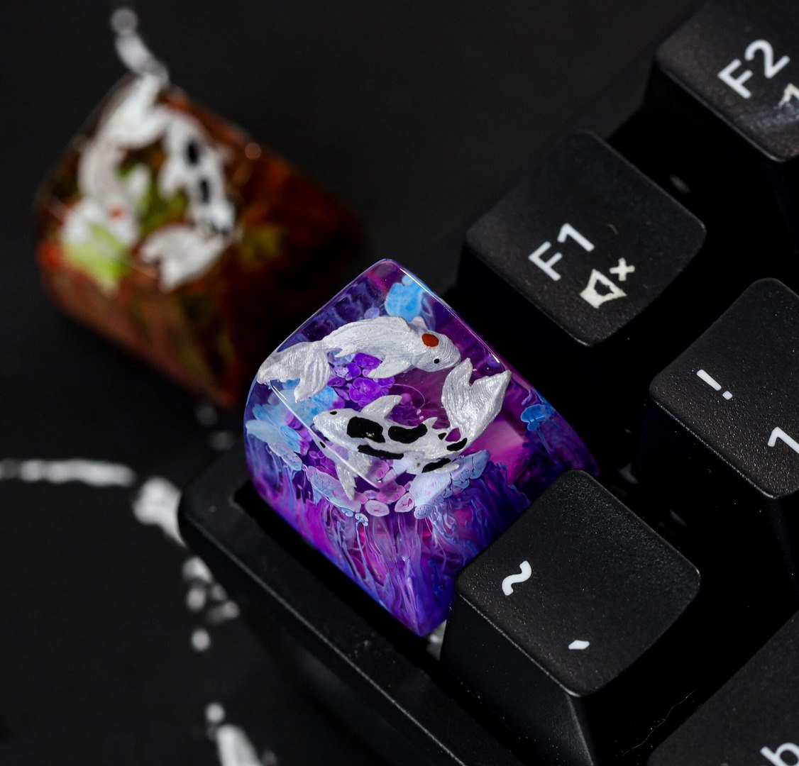 Purple Koi Artisan Keycap