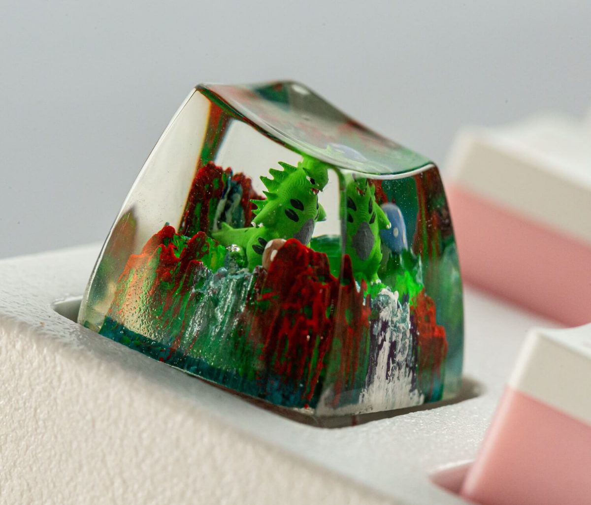 Tyranitar Artisan keycap - Green sa keycaps