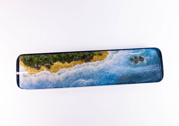 Beach Resin and Wood Wrist Rest