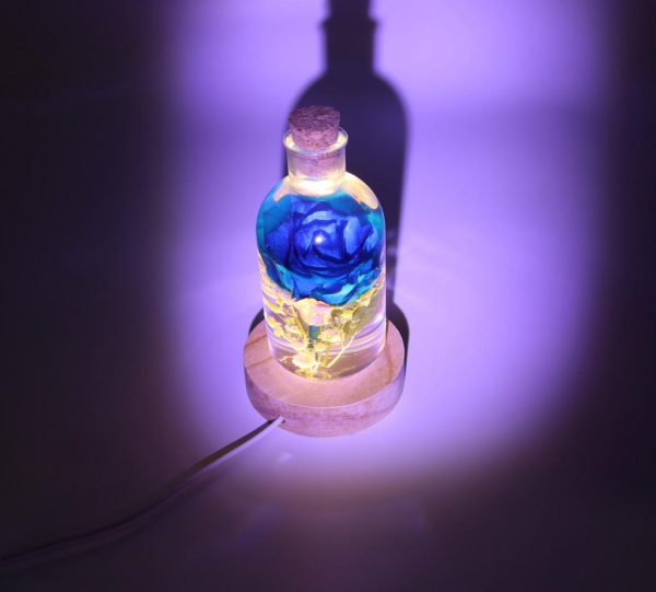 Blue Rose epoxy lamp