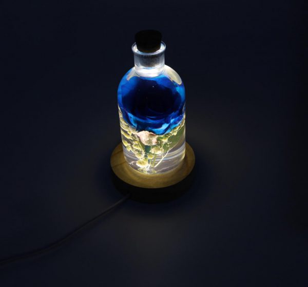 Blue Rose epoxy lamp