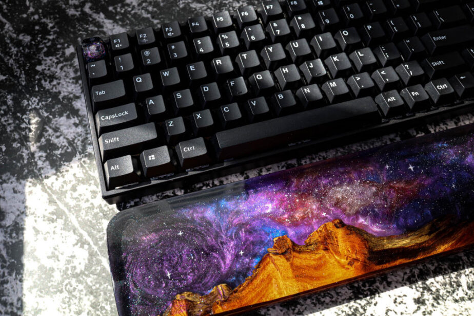 Galaxy resin and wood wrist rest