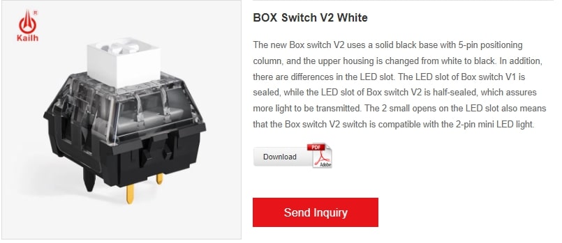 Mechanical keyboard switch by Kailh