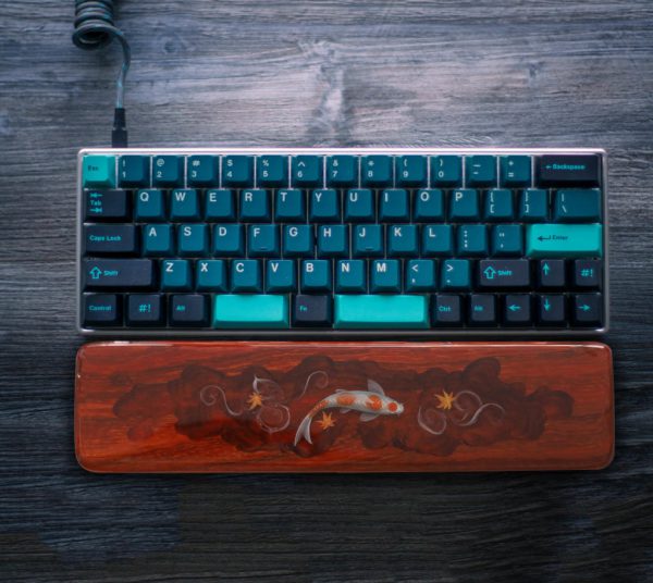 Koi resin and wood wrist rest