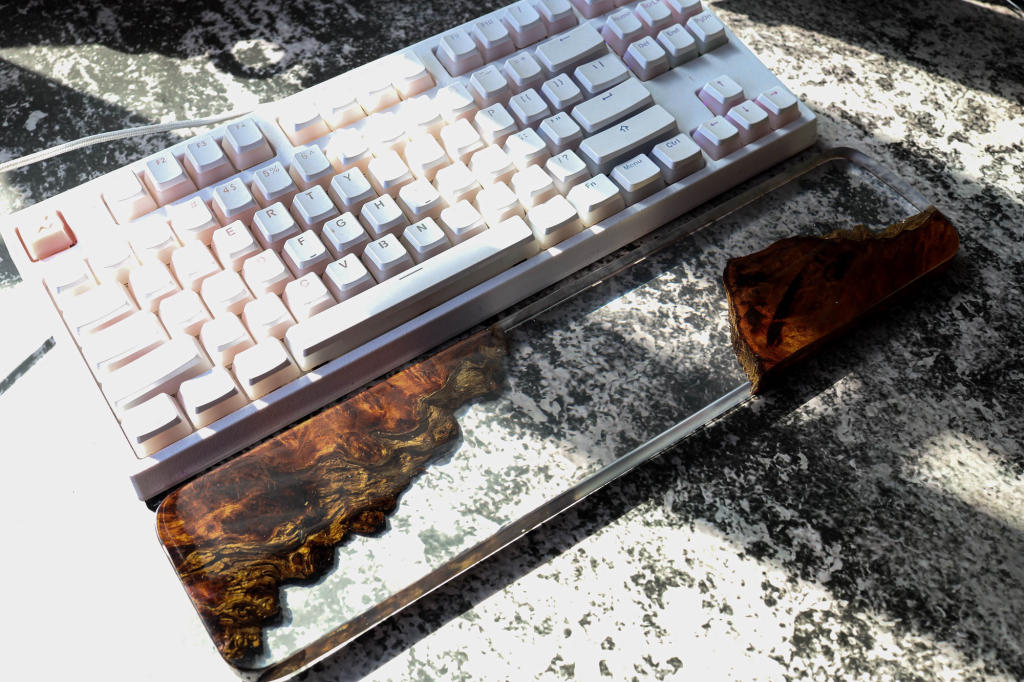 Translucent Resin And Wood Wrist Rest Clear resin and wood wrist rest