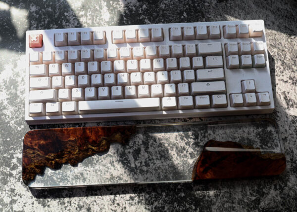 Translucent Resin And Wood Wrist Rest Clear resin and wood wrist rest