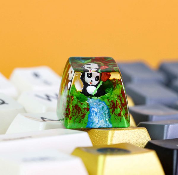 Panda resin keycap