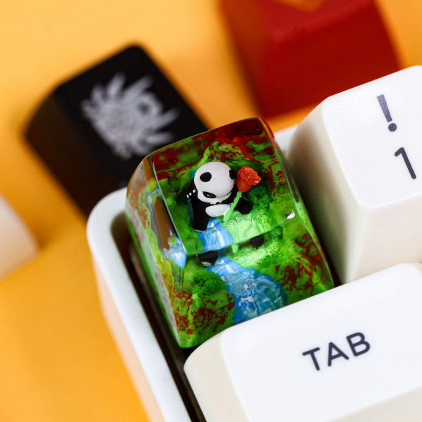 Panda resin keycap