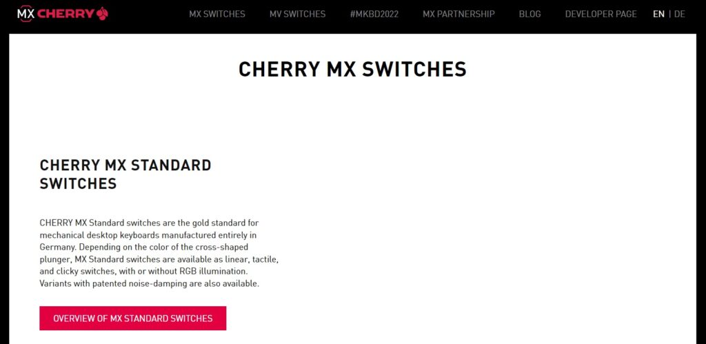 Cherry MX Official Website