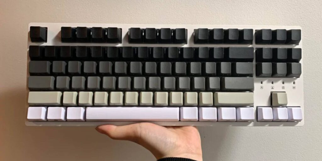 Ymdk white gray black keycaps