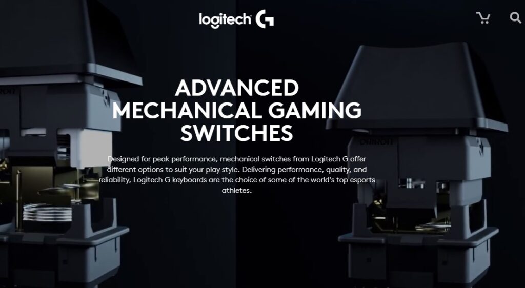 Keyboard switch components on Logitech website