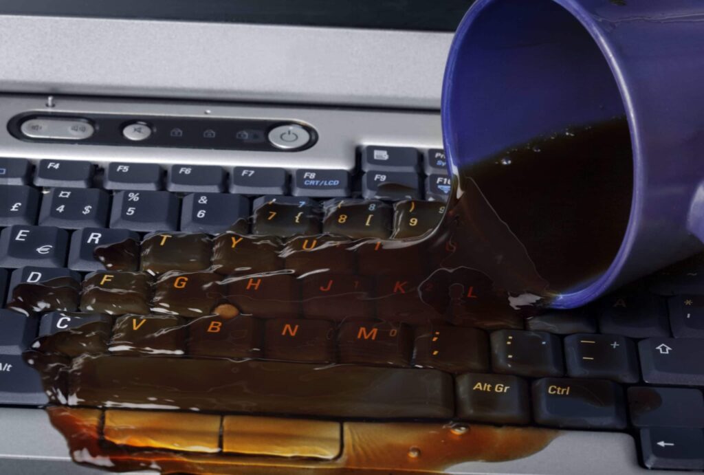 Liquid Spilled On Laptop Keyboard