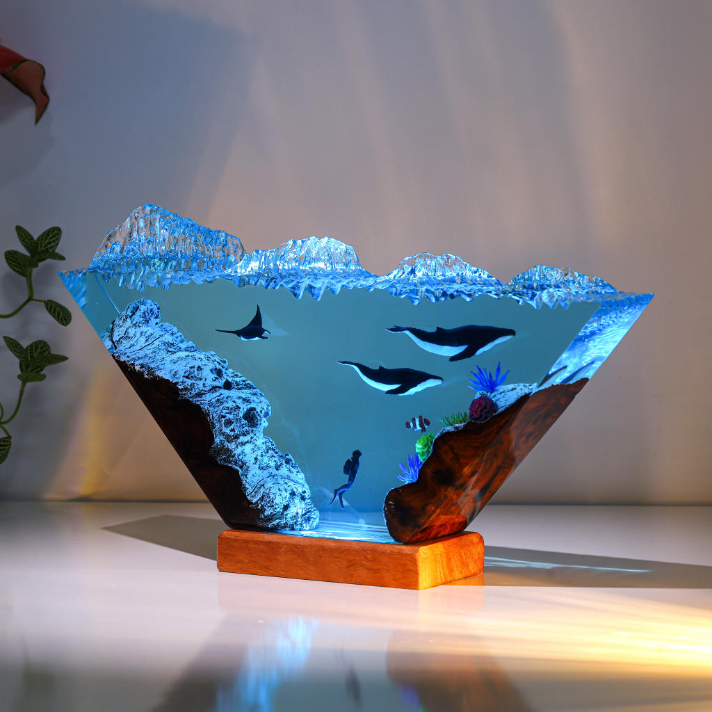 Humpback Whale and Diver Night Light ver 2 12 Humpback Whale and Diver Night Light ver 2
