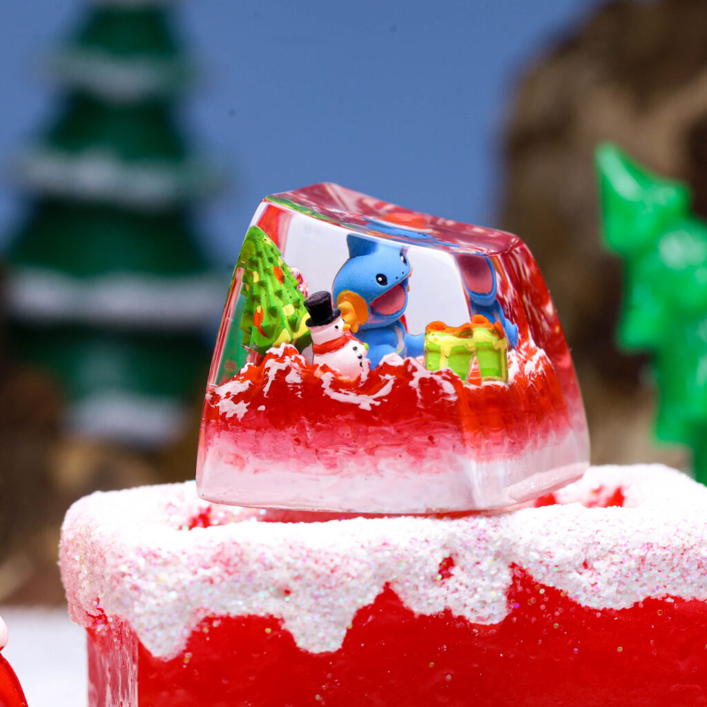 Mudkip Pokemon keycap Christmas Version