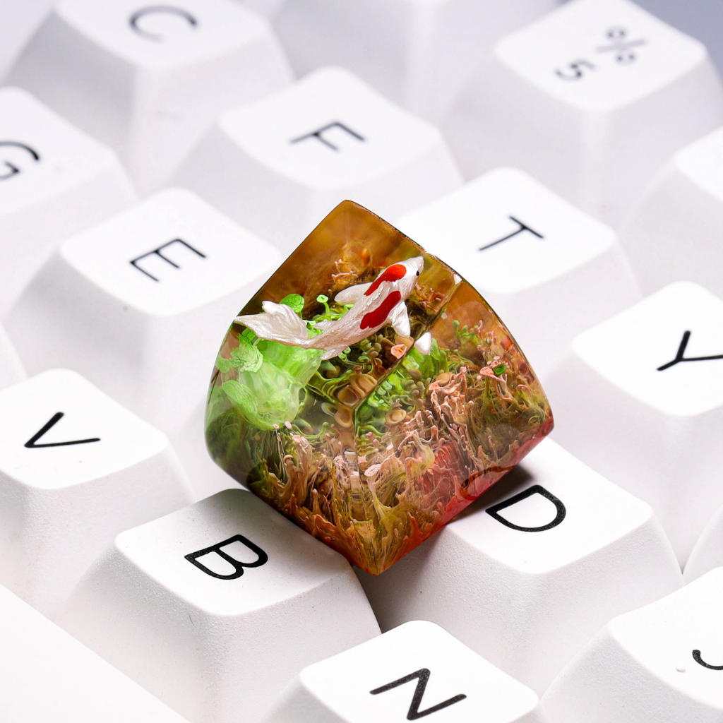 Honey and mint koi keycap