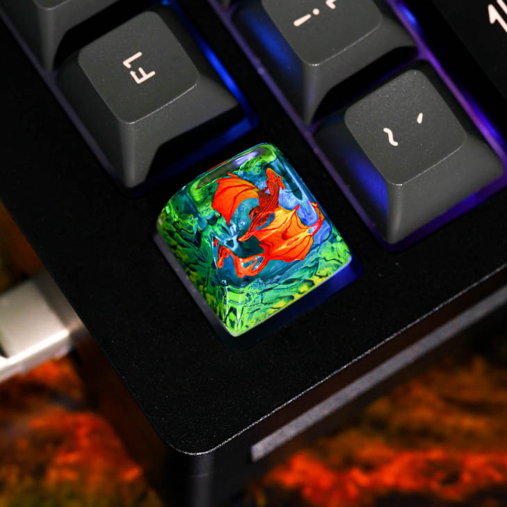 Fire Dragon Artisan keycap 3 Fire Dragon Artisan keycap