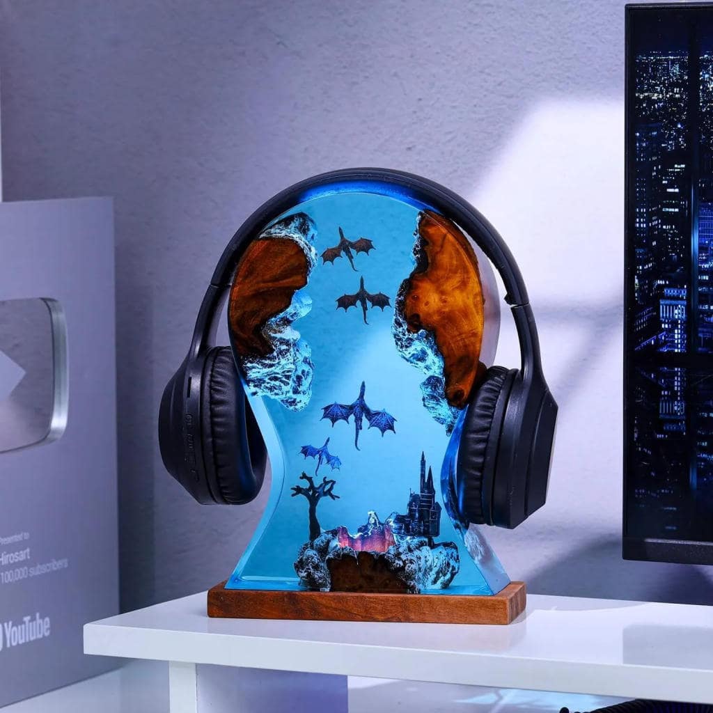 Fire and ice dragon night light & headphone stand