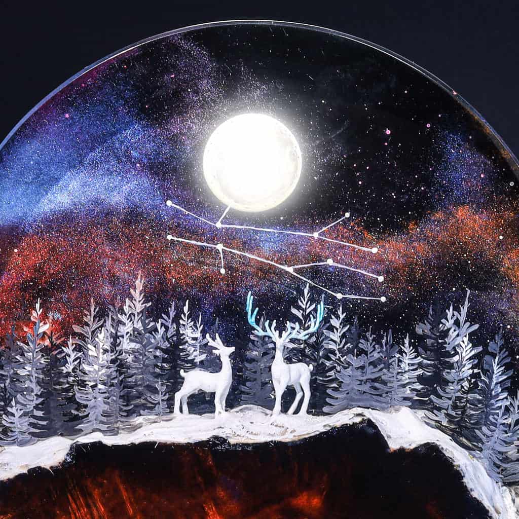 Deer In Enchanted Forest Epoxy Lamp Deer in enchanted forest epoxy lamp