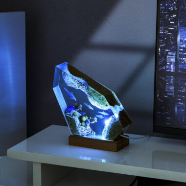 Dolphin and Sea Turltes Epoxy Lamp