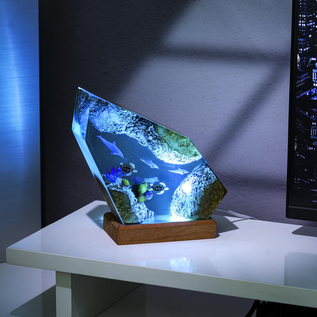Dolphin and Sea Turtles Epoxy Lamp 7 Dolphin and Sea Turtle Epoxy Lamp