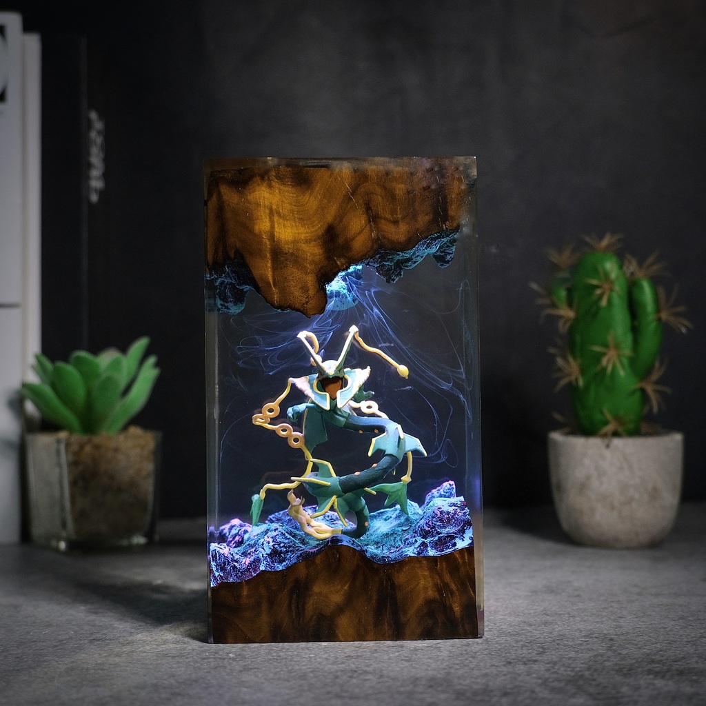 RAYQUAZA Pokemon Lamp 3 Pokemon Rayquaza Epoxy Resin Lamp