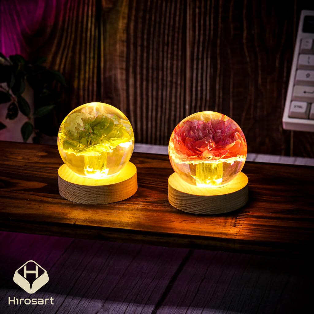 Carnation Flower Sphere Resin Lamp 1 Carnation flower sphere resin lamp