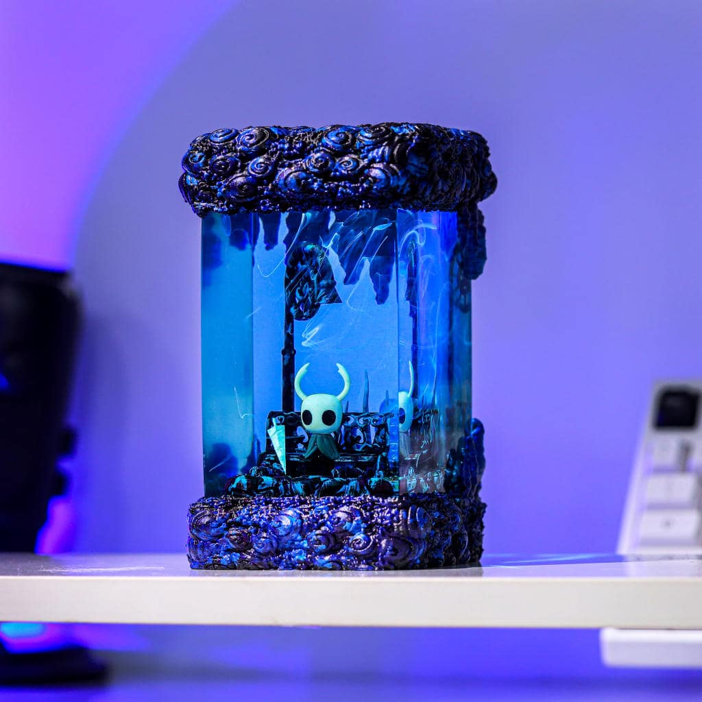 The Knight Hollow Knight Resin Lamp 9 Illuminate your space with the handmade The Knight Hollow Knight Night Lamp by Hirosart. Unique design and soothing light for any room.