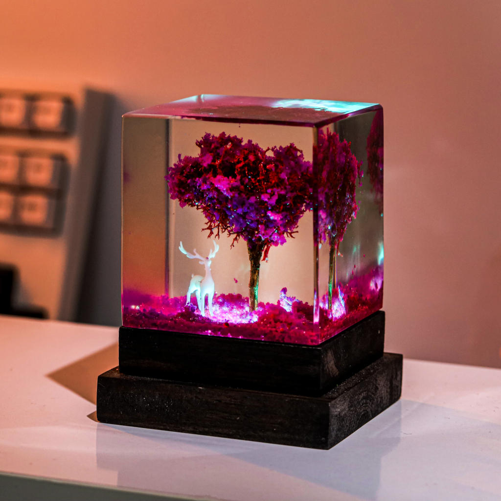 Pink Cherry Blossom Tree Resin Night Light 7 Pink Cherry Blossom Tree Resin Night Light
