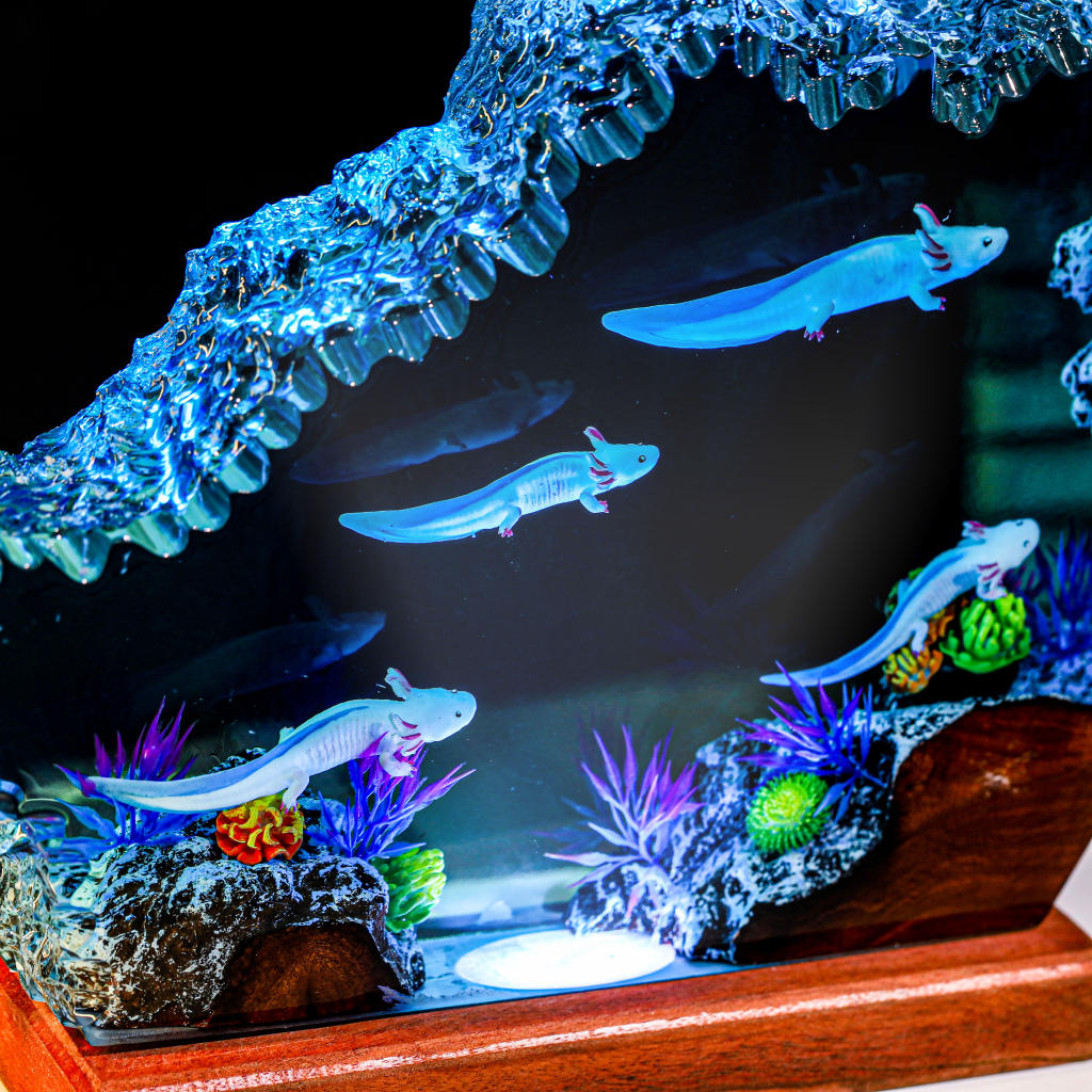 Swimming Axolotl Epoxy Lamp 19 Swimming Axolotl Epoxy Lamp