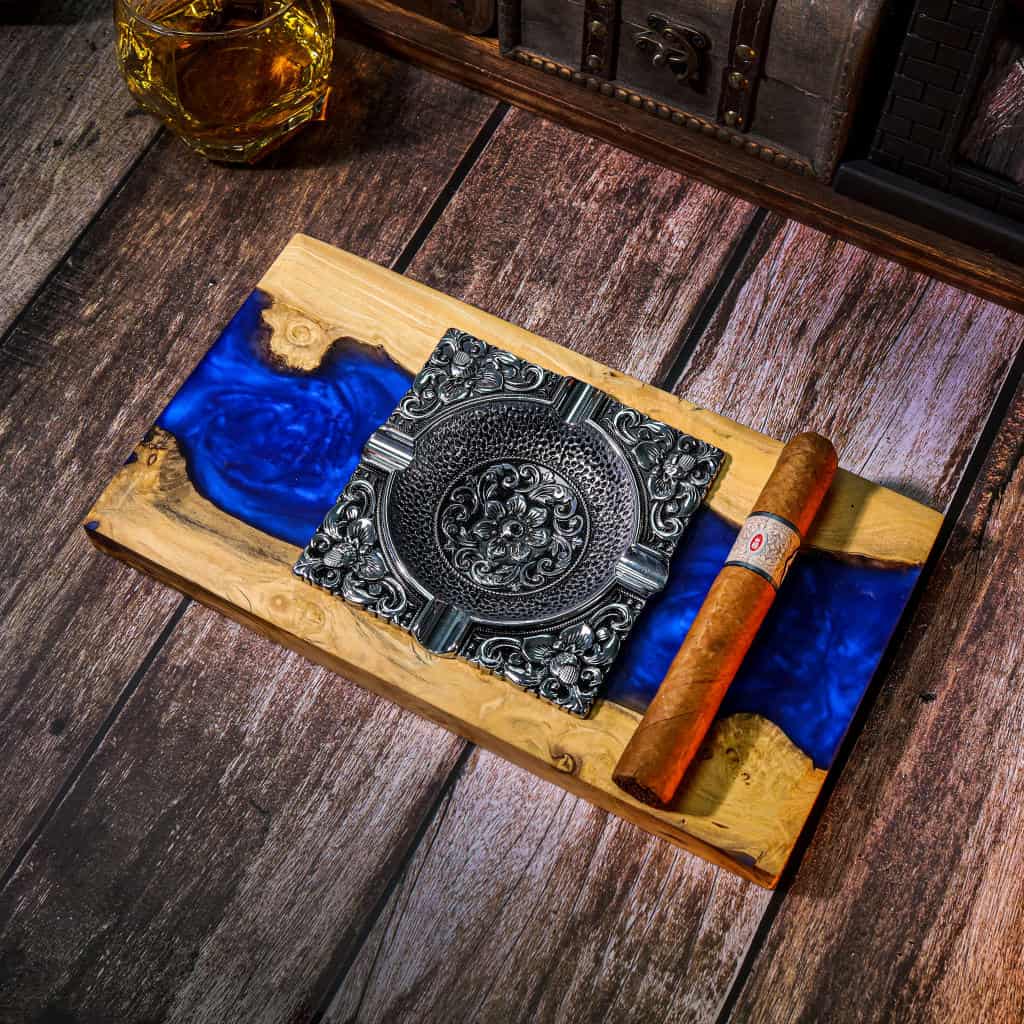Blue River Resin Wood Ashtray 4 Blue River Resin Wood Ashtray
