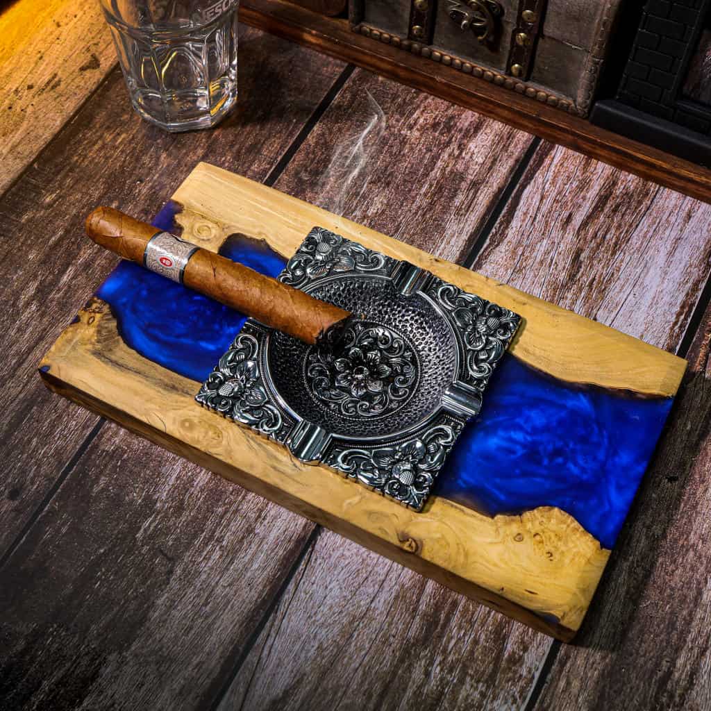 Blue River Resin Wood Ashtray 6 Blue River Resin Wood Ashtray