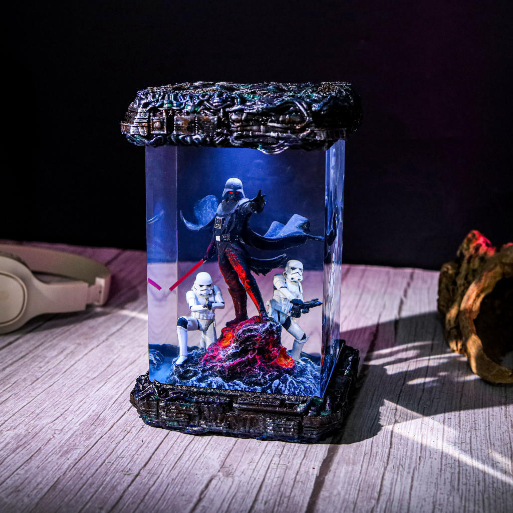 Star Wars Darth Vader And Stormtrooper Diorama Lamp 1 Star wars darth vader and stormtrooper diorama lamp