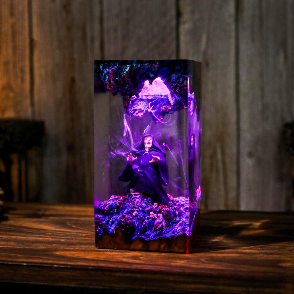 Wizard Casting A Spell Night Lamp Wizard casting a spell night lamp