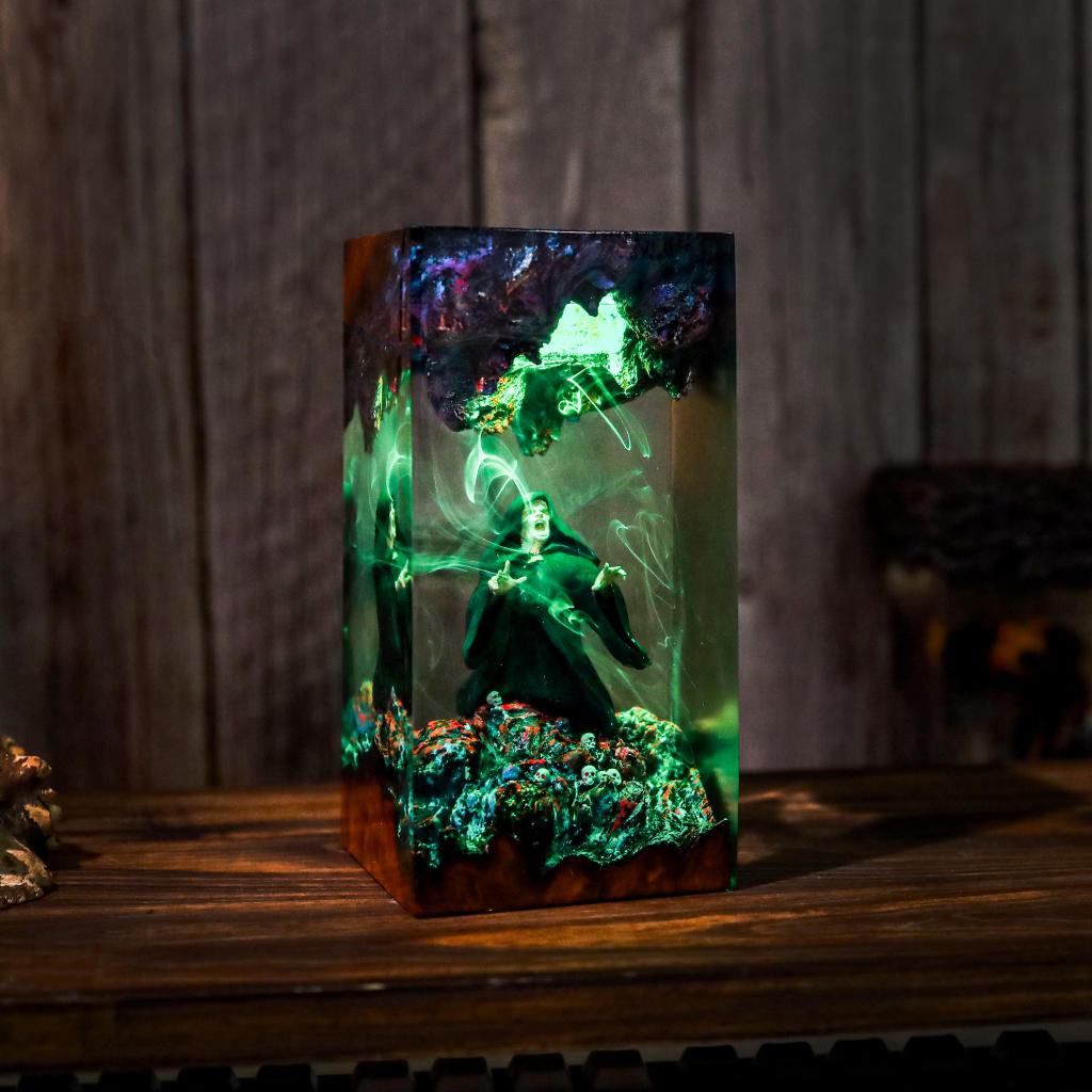 Wizard Casting A Spell Night Lamp Wizard casting a spell night lamp