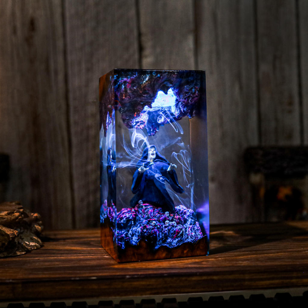 Wizard Casting A Spell Night Lamp Wizard casting a spell night lamp