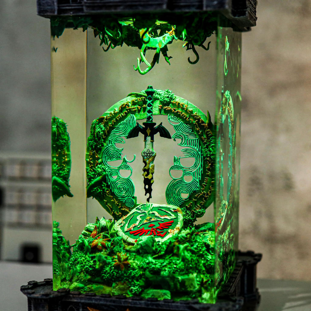 LA MAGIE DU DIORAMA ジオラマの魔法、ハードカバー Zelda Shield And Master Sword Diorama Lamp - Hirosart