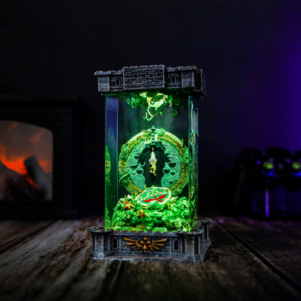 Zelda Shield And Master Sword Diorama Lamp 11 Zelda Shield And Master Sword Diorama Lamp