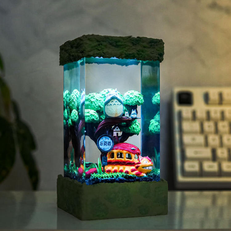 Totoro Catbus Lamp - angled side view