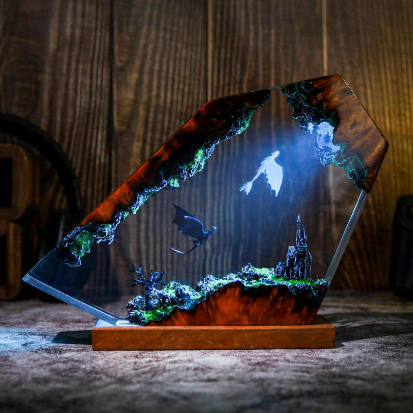 Flying Toothless and Light Fury Lamp - Hirosart