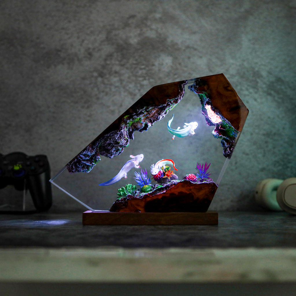Swimming Axolotl Epoxy Lamp Ver 3 1 Swimming axolotl epoxy lamp ver 3